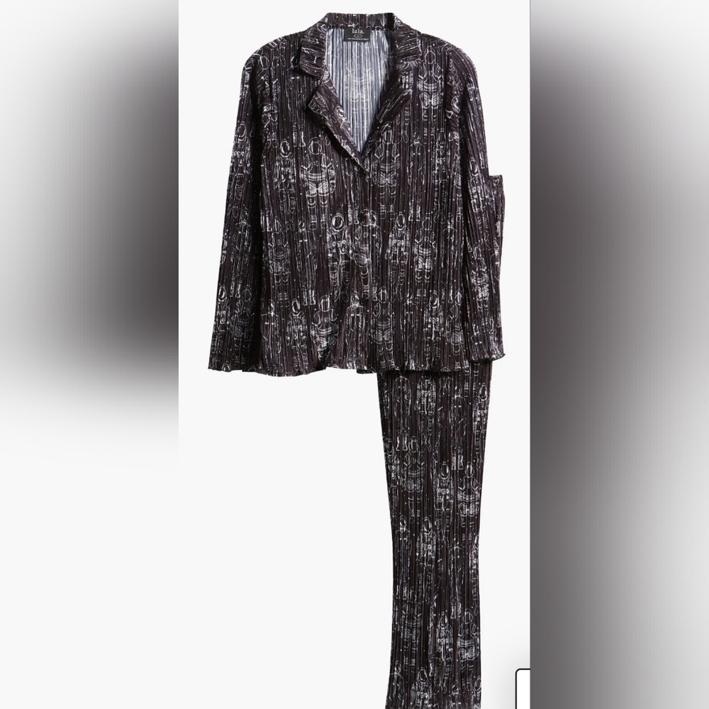LALA Interstellar Astronaut Long Sleeve Plissé Top & High Waist Pants Size XS - Picture 5 of 7